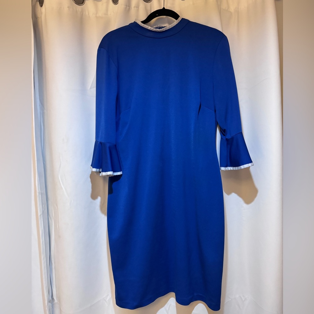 Alexia Admor cobalt blue long sleeve dress with interesting silhouette, size XL
